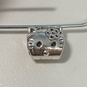 Kitty charm 4 Pandora bracelet silver bead charms kitten cat hello kitty bow